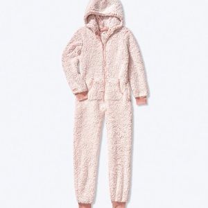 PINK by Victoria’s Secret pink SHERPA onesie for sleep